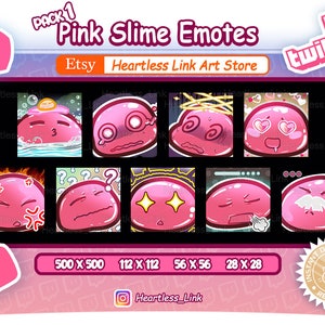Pink Slime Emotes Pack-1 // Twitch Emote // Streamers//