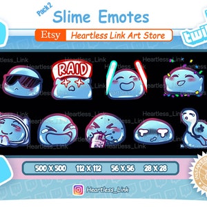 Pakiet Blue Slime-2 // Twitch // Discord // Streamer // Emotikony
