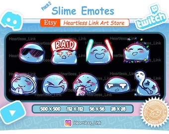 Paquete de Slime Azul-2 // Twitch // Discord // Streamer // Emotes