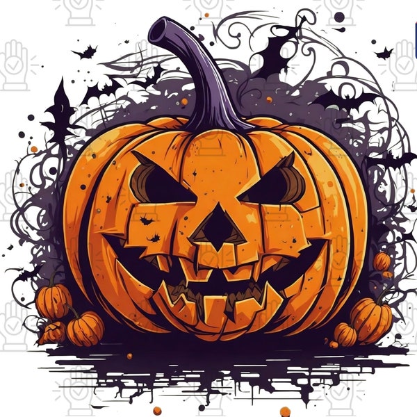 Embrace the Whimsy of Halloween with our Halloween Pumpkin PNG Sublimation - Happy Halloween Design, Kids' Art, Instant Download, Playful De