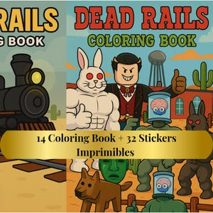 Dead Rails Roblox-Malbuch + druckbare Aufkleber | Digitale Aktivität für Kinder | Druckbares PDF
