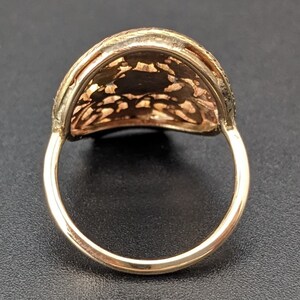 Gold ring remodeled from the balance bridge of an 18th century verge fusee pocket watch, LGZA Antique Jewelry