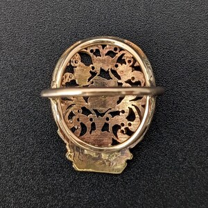 Gold ring remodeled from the balance bridge of an 18th century verge fusee pocket watch, LGZA Antique Jewelry
