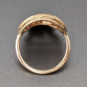 Gold ring remodeled from the balance bridge of an 18th century verge fusee pocket watch, LGZA Antique Jewelry