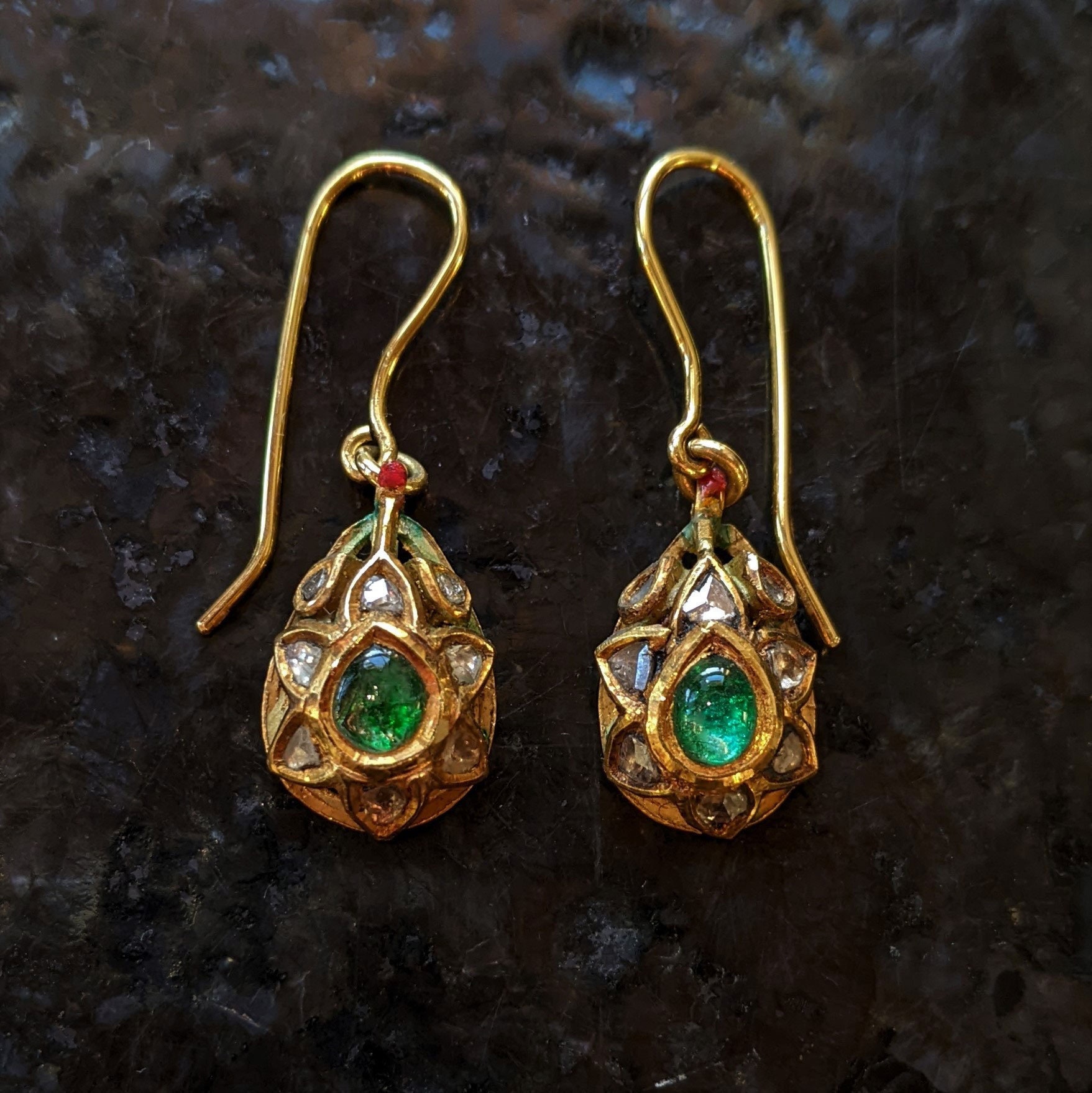 Boucles D'oreilles Kundan Vintage - Diamant, Rubis, Perle - Neuf Avec étiquettes