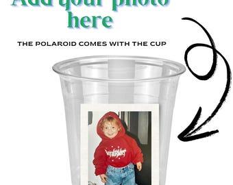 Custom Photo Cups, Personalized Party Favor, Vintage Design (Set of 12)