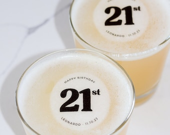 50 Edible Birthday Cocktail Toppers – Customizable Drink Garnish