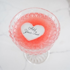 50 Heart-Shaped Edible Cocktail Toppers – Customizable Valentine's Garnishes