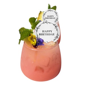 50 Edible Toppers - Custom Vines Cocktail Garnishes - cocktail decorations | personalized cocktail bar decorations