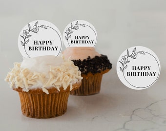 50 Custom Edible Cupcake Toppers - Personalized Wafer Paper Garnish