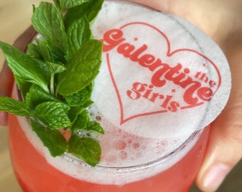 50 Girls Night Out Galentine's Day Edible Cocktail Toppers- The Galentine Girls 50 Count Valentine's Day Cocktail Garnishes