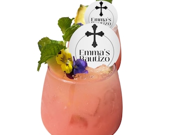 50 Cross Edible Cocktail Toppers – Baptism Party Decorations