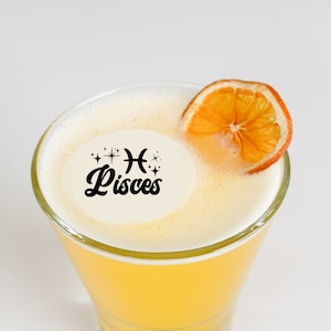 Pisces Birthday - 50 Edible Cocktail Toppers - Zodiac Sign - 2 inch Cocktail Accessories and Bar Supplies - Decor Kit Gifts For Beverages