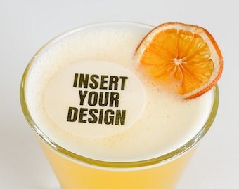 Custom Design Personalized Customizable Edible Cocktail Toppers-50 Count Any Occasion Custom Cocktail Garnishes