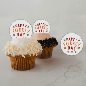 50 Edible Toppers - Thanksgiving Decor Cupcake Garnishes - Cupcake Baking decorations | | personalized Garnish for Cupcake Stands