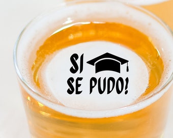 50 Graduation Cocktail Toppers - "Si Se Pudo" Edible Wafer Paper Garnishes