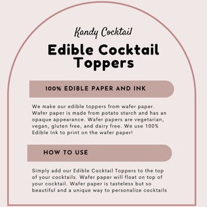 50 Edible Toppers Christmas Cocktail Toppers 3 styles in 1 pack Perfect for beverages at your next Holiday Event Christmas Tree image 2