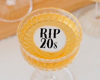 RIP 20s Edible Cocktail Toppers - 21st Birthday Party Decorations