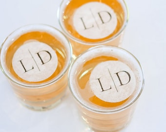 250 BULK Edible Drink Toppers - Monogram Cocktail Garnishes - cocktail decoration stir | personalized cocktail decor | Drink & Barware