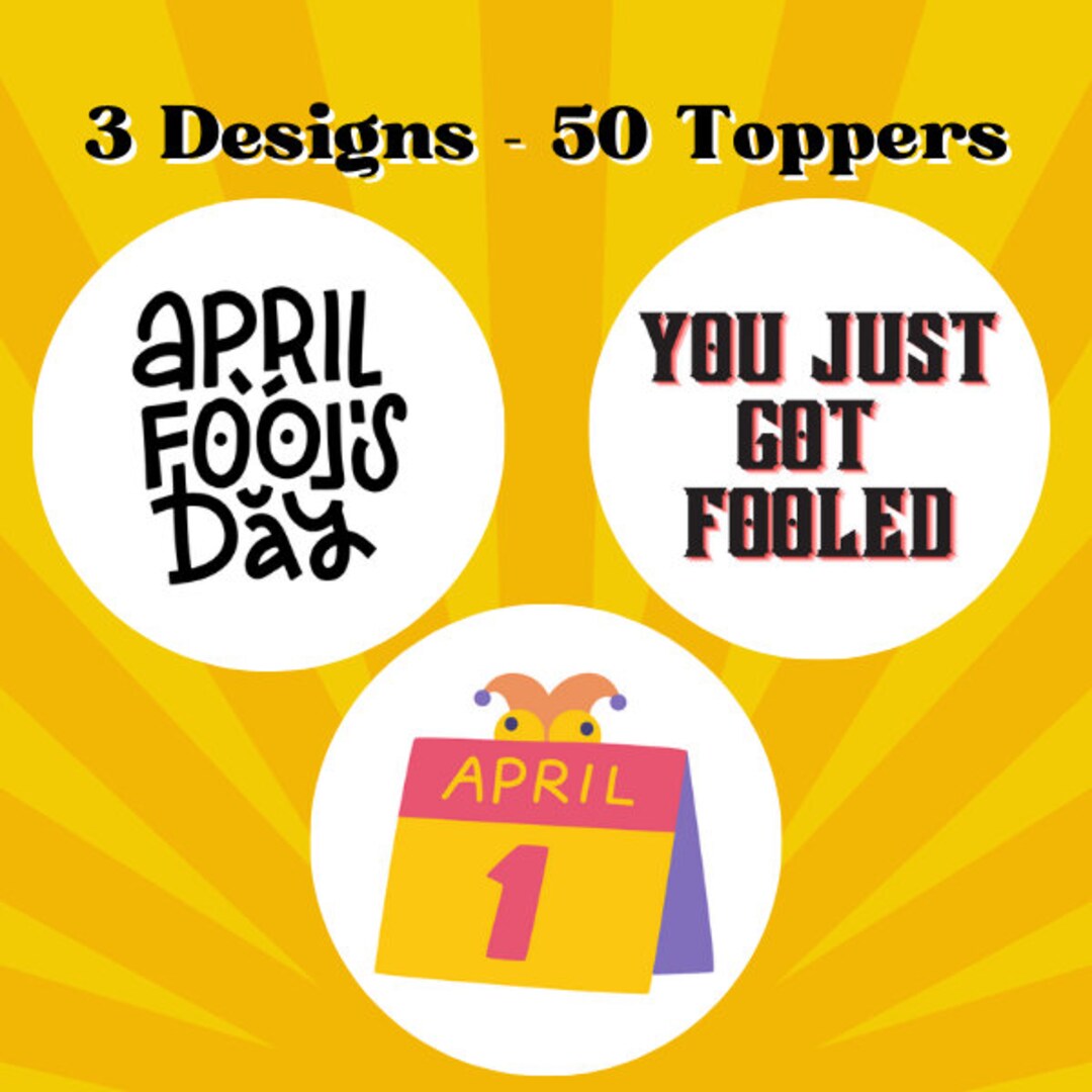 April Topper April Fool's Day Variety Pack Edible Cocktail Toppers-50 Count Holiday ...