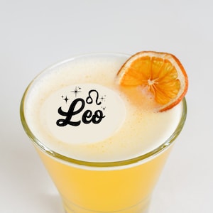 Leo Birthday - 50 Edible Cocktail Toppers - Zodiac Sign - 2 inch Cocktail Accessories and Bar Supplies - Decor Kit Gifts For Beverages