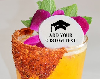 Personalized Graduation Edible Cocktail Toppers – Party Decorations
