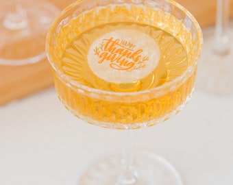 Happy Thanksgiving Fall Decor Edible Cocktail Toppers- 50 Count Fall Holiday Party Decor Cocktail Garnish
