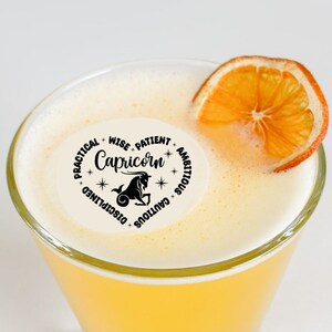Capricorn Zodiac Birthday Party - 50 Edible Cocktail Toppers - Zodiac Sign - 2 inch Cocktail Accessories and Bar Supplies - Decor Beverages