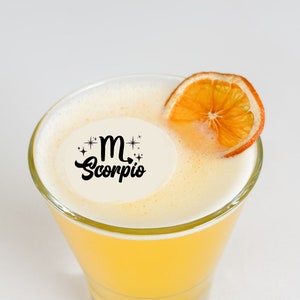 Scorpio Birthday - 50 Edible Cocktail Toppers - Zodiac Sign - 2 inch Cocktail Accessories and Bar Supplies - Decor Kit Gifts For Beverages
