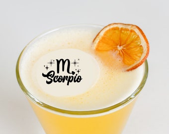 Scorpio Birthday - 50 Edible Cocktail Toppers - Zodiac Sign - 2 inch Cocktail Accessories and Bar Supplies - Decor Kit Gifts For Beverages