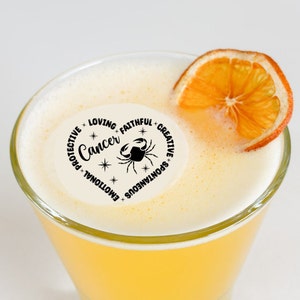 Cancer Zodiac Birthday Party - 50 Edible Cocktail Toppers - Zodiac Sign - 2 inch Accessories and Bar Supplies - Decor Kit Gifts For Beverage
