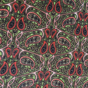 Windham Fabrics Red and Green Paisley Fabric Quilting Cotton Allover Paisley