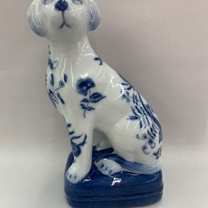 Antique 1895 Signed Wong Lee Porcelain Hand Painted Dog