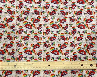 Mickey Fabric, Mickey Rainbow Fabric, Mickey Ears, Quilting Cotton, Fat Quarter 18" x 22", Remnant 36" x 10"
