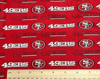 San Francisco 49ers Fabric, San Francisco Fabric, 100% cotton, NFL Fabric , Sold by Fat Quarter 18" x 22", Yard 36" x 44", Remnant 36" x 10"