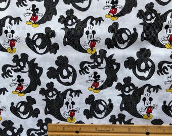 Disney Halloween Fabric, Mickey ghost fabric, Mickey Pumpkin Fabric, 100% Cotton, Yard 36"x44",  Fat Quarters 18"x22"