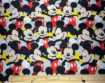 Mickey Fabric, Disney Fabric, Mickey Body, CLASSIC Mickey Fabric, Fat Quarter and Yard, Cotton.