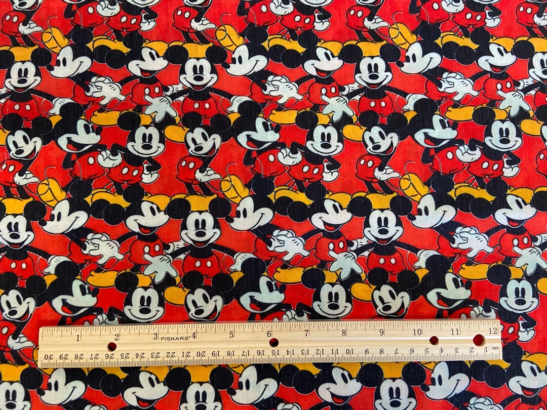 Mickey Fabric, Disney Fabric, All Red Mickeys, Quilting Cotton, Mickey