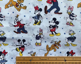 Mickey Mouse Fabric, FAB 5, Cotton, Mickey Mouse Fabric, Background GRAY  * Sold in FQ, Yards*