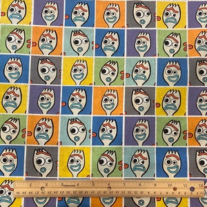 Toy Story Fabric, Forky Fabric, FAT QUARTER, 100% cotton, Quilting Cotton, Disney Fabric, Fat Quarter 18&quot; x 22&quot;, Yard 36&quot; x 44&quot;