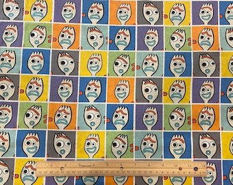 Toy Story Fabric, Forky Fabric, FAT QUARTER, 100% cotton, Quilting Cotton, Disney Fabric, Fat Quarter 18" x 22", Yard 36" x 44"
