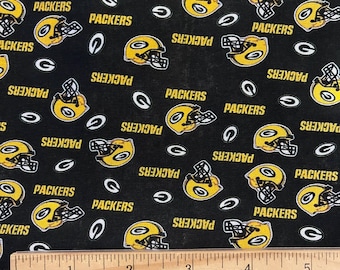 Green Bay Packers Fabric, Green Bay, Fabric, 100% cotton, NFL Fabric , Sold by Fat Quarter 18" x 22", Yard 36" x 44", Remnant 36" x 10"