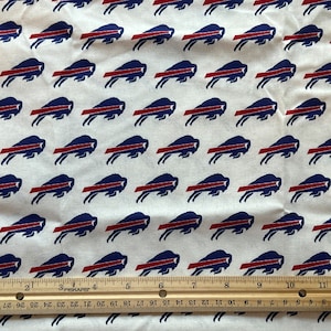 Buffalo Bills Fabric, Buffalo Bills 100% cotton, Quilting Cotton, Fat Quarter 18&quot; x 22&quot;, Remnant 36&quot; x 10&quot;, Yard