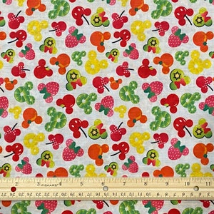 Mickey Fabric, Disney Fabric, Mickey Spring Fabric, Minnie Fabric, Summer Fabric, Fat Quarter 18L x 22W