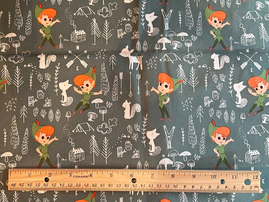 Disney Fabric, Peter Pan Fabric, Fat Quarter Fabric, 100 Cotton, Fat Quarters 18 X 22 Etsy