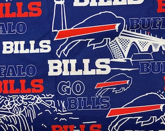 Buffalo Bills Fabric, Buffalo Bills, 100% cotton, Bills City, Quilting Cotton, Yard 36" x 44", Fat Quarter 18L X 22W, Remnant 36L x 10W**