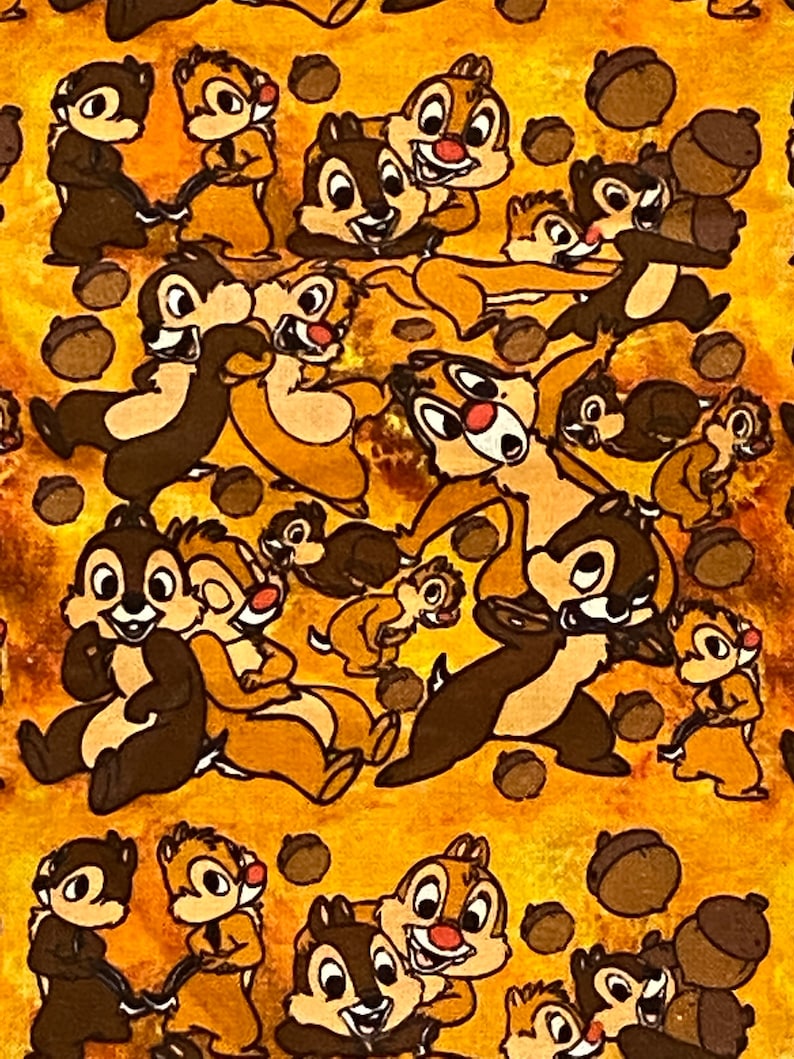 Chip and Dale Fabric, Disney Fabric, 100% Cotton Fabric, Yard 36