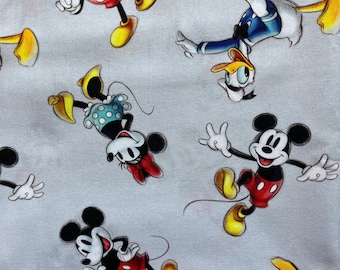 Mickey Mouse Fabric, FAB 5, Cotton, Mickey Mouse Fabric, 3D SKETCH Print * Sold in FQ, Yards* Please read description about the print!
