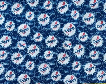 Los Angeles Dodgers, Dodgers Fabric, 100% cotton, Fat Quarter 18" x 22", Yard 36" x 44", Remnant 36" x 10"