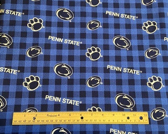 PSU Fabric, Penn State Fabric, Checkered Background, 100% cotton, Quilting Cotton , Sold by FQ, 1/2 Yard, Yard.
